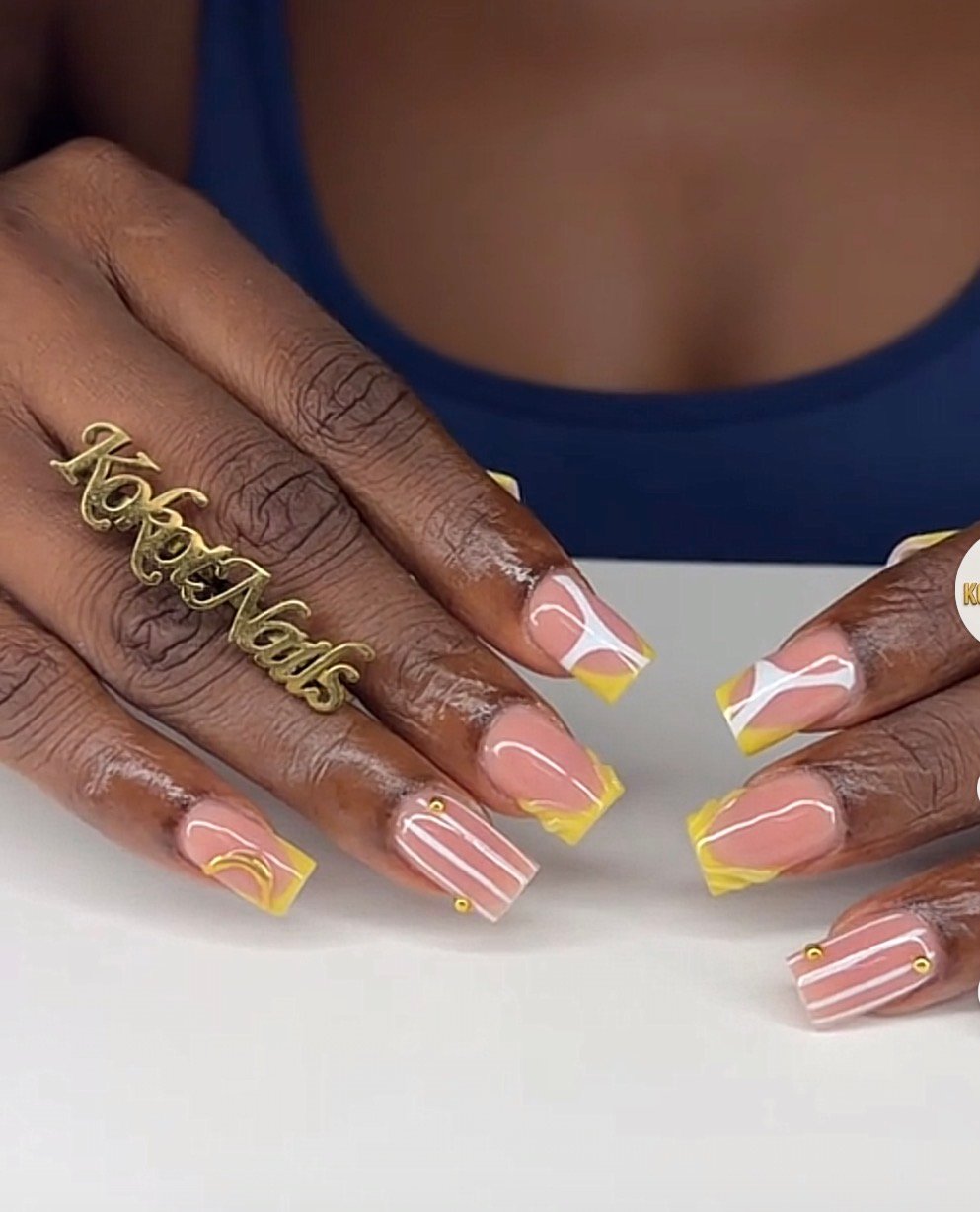 Nude stiletto ak gold ak perl